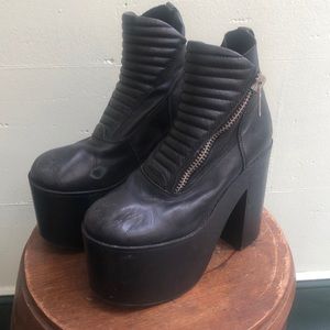 UNIF side zip platform boots